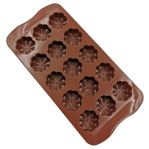 Forma Chocolate Antiaderente Em Silicone Flores 15 Espaços - Kehome
