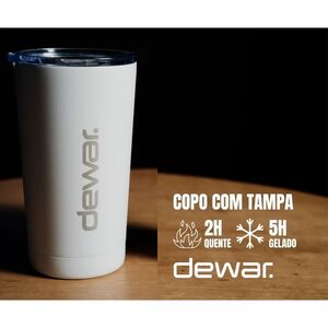 Copo Térmico Inox 473ml c/Tampa Branco - Dewar