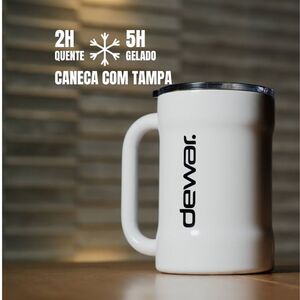 Caneca Térmica Inox 473ml c/Tampa Branca - Dewar