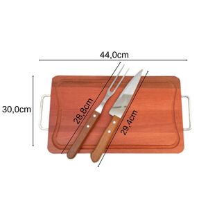 Conjunto de Churrasco 44x30cm 3 Peças - Stolf