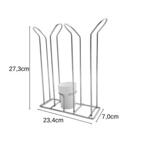 Suporte Cromado para Copos Descartáveis/Colheres Branco- Stolf