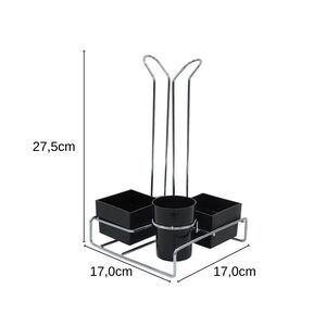 Conjunto Organizador Para Chá/café c/Porta Copos Preto - Stolf