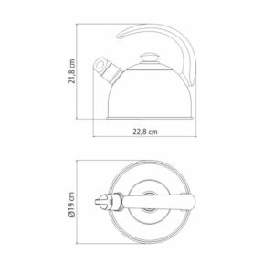 Chaleira Inox 2,1L c/Apito Vermelha - Tramontina