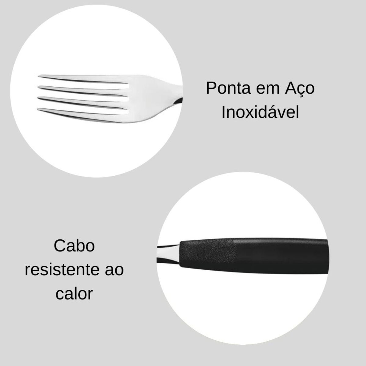 Garfo de Mesa Tramontina Ipanema Preto em Aço Inox