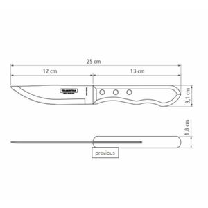 Faca de Churrasco Inox Jumbo Vermelha Polywood - Tramontina