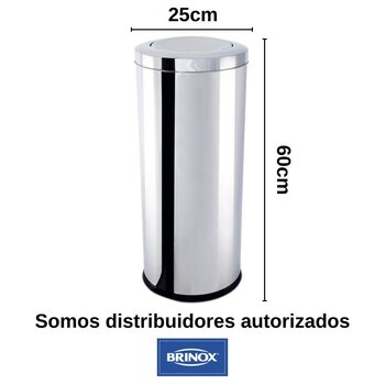 Lixeira Inox 28,1L Basculante Decorline - Brinox
