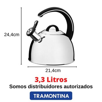 Chaleira Inox 3,0L com Apito Indução - Tramontina
