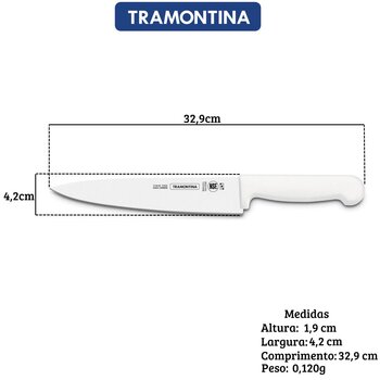 Faca Profissional Inox 8 c/Cabo Branco - Tramontina