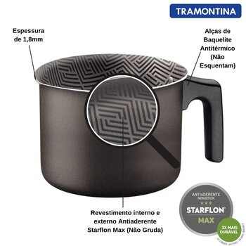 Caneca Antiaderente 12cm Paris Chumbo - Tramontina