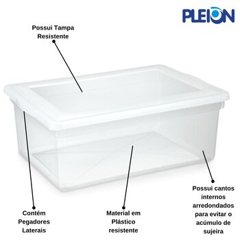 Caixa Organizadora 20 litros c/tampa transparente - Pleion
