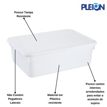 Caixa Organizadora 10,0 litros c/tampa transparente - Pleion