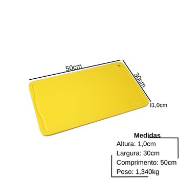 Prancha Polietileno Retangular Amarelo 50x30cm(Aves) Pronyl