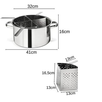 Espagueteira Inox 10,0L 4 Divisórias Savoy - Brinox