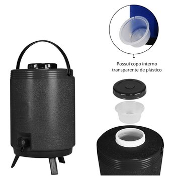 Garrafão Térmico 12,0L Preta Maxitermo Termolar