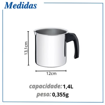 Fervedor Inox 1,4L c/Cabo Allegra Tramontina