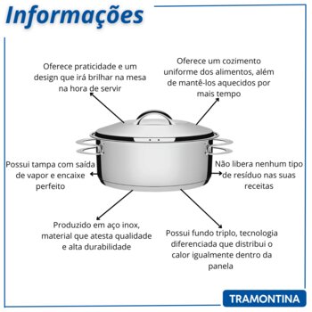Caçarola Inox 20cm Solar Rasa Tramontina