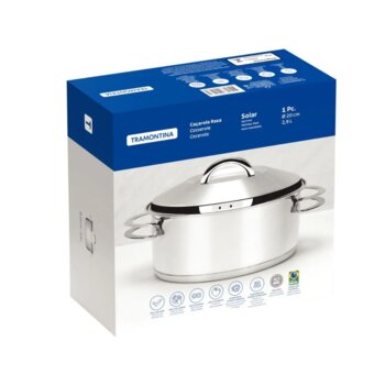 Caçarola Inox 24cm Rasa Solar Tramontina