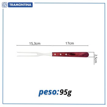Garfo Churrasco Inox Vermelho Polywood Tramontina