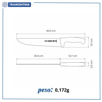 Faca Profissional para Carne 10 Branco Tramontina