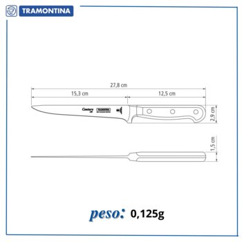 Faca para Desossar 6 Preta Century Tramontina