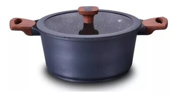 Caçarola em Cerâmica 20cm c/Tampa de Vidro vermelha - Class Home