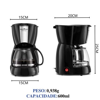 Cafeteira C/Jarra de Vidro 220V Cp15 Preta Britânia