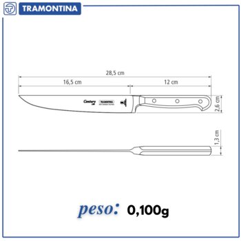 Faca de Cozinha Inox 8 Preto Century Tramontina