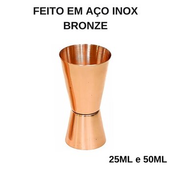 Dosador Inox Bronze Duplo 50/20ml - GP Inox