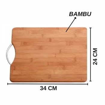 Tábua de Corte P/Churrasco Bamboo 34x24cm - Kehome