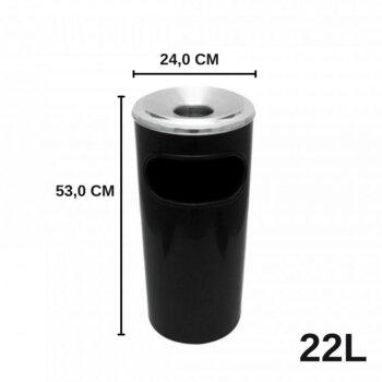 Lixeira 22 litros c/Cinzeiro - JSN