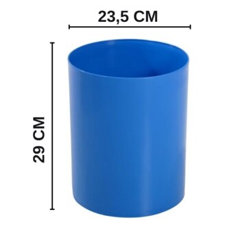 Lixeira 12 litros s/tampa Polipropileno Azul - JSN