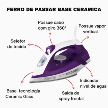 Ferro de Passar 220V Cerâmica FX2500 - Black + Deck
