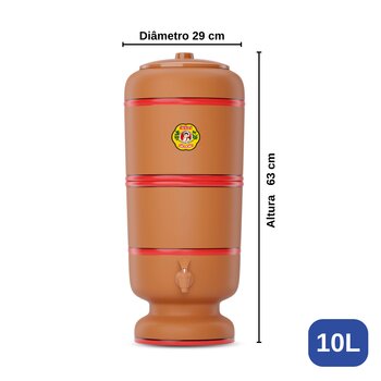 Filtro de Barro São João 10L Stefani C/ 3 Velas Tradicional