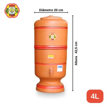 Filtro de Barro São Pedro 4L com Vela Tradicional