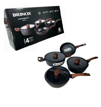 Conjunto Panela Cerâmica Life Optima Cinza 5 peças - Brinox