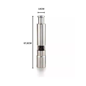 Moedor de Pimenta/Sal Inox 15cm c/Mola Manual - Uny Gift