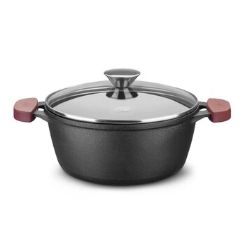Caçarola Ferro Fundido 26cm c/Tampa de Vidro - MTA
