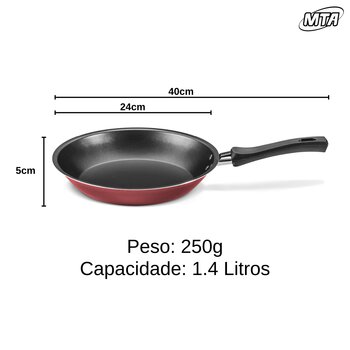 Frigideira 24cm Francesa Cristal Cereja - MTA