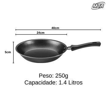 Frigideira 24cm Francesa Cristal Grafite - MTA