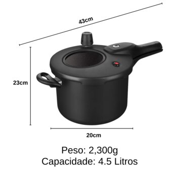Panela de Pressão Antiaderente 4,5L Fechamento Externo - MTA